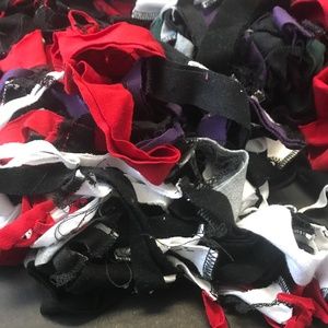 1# Cotton Fabric Remnants Scraps Fringe Red Black White Purple Upcycled Clothing